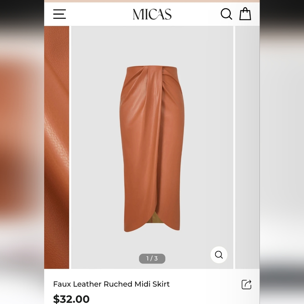 BRAND NEW FAUX LEATHER SKIRT